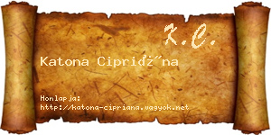 Katona Cipriána névjegykártya